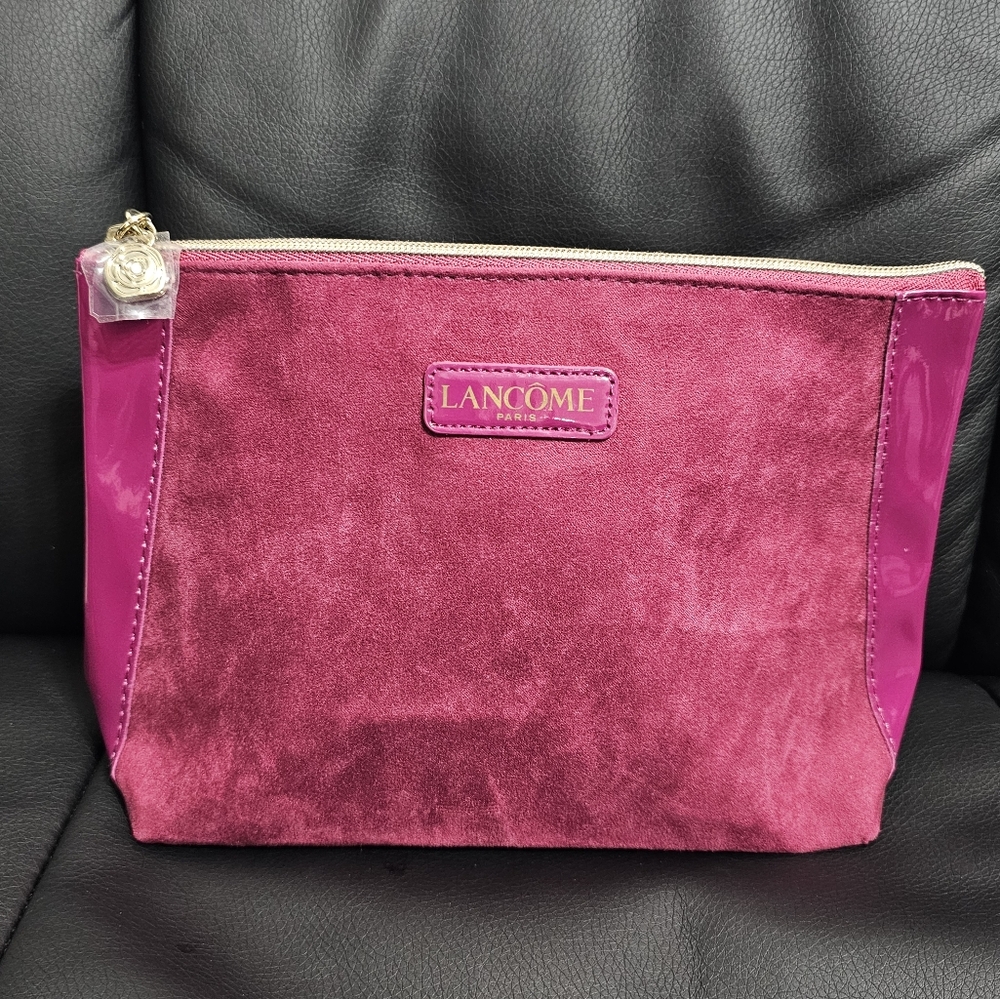 Lancome Pink Suede Cosmetic Bag